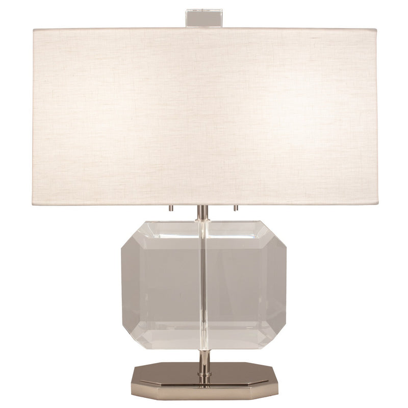 Robert Abbey S1197 Two Light Accent Lamp, Polished Nickel w/Clear Crystal