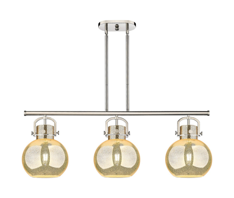 Innovations 410-3I-PN-G410-10ME Three Light Island Pendant, Polished Nickel