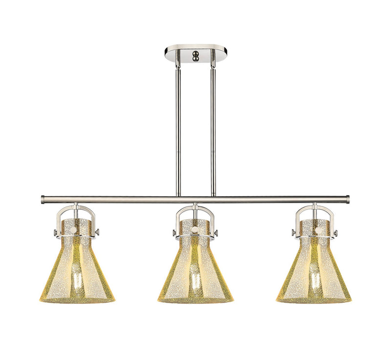 Innovations 410-3I-PN-G411-10ME Three Light Island Pendant, Polished Nickel