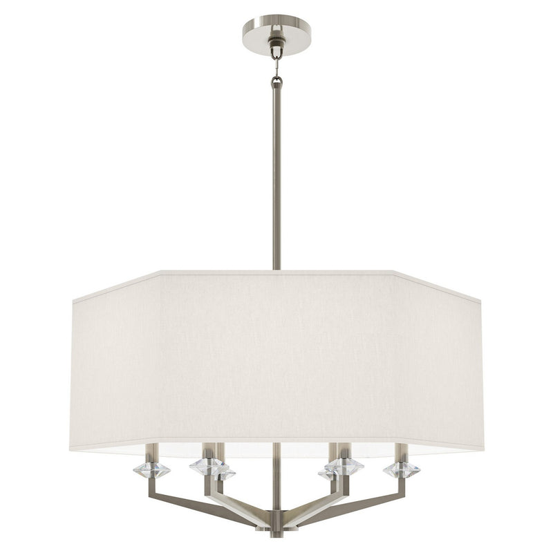 Robert Abbey S1199 Six Light Pendant, Polished Nickel w/Clear Crystal