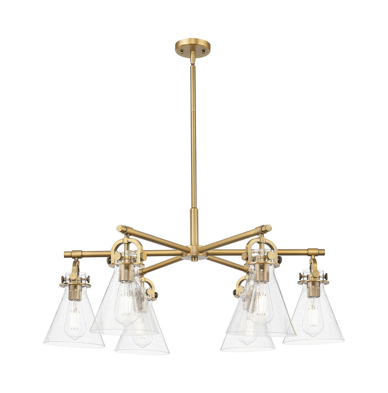 Innovations 410-6CR-BB-G411-7SDY Six Light Chandelier, Brushed Brass