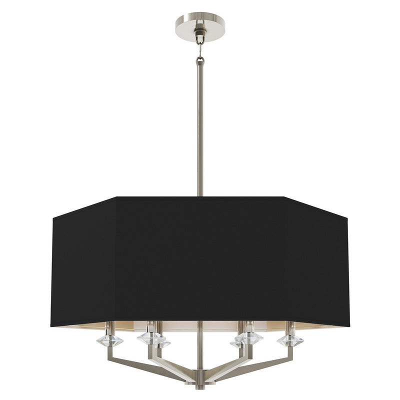 Robert Abbey S1199B Six Light Pendant, Polished Nickel w/Clear Crystal