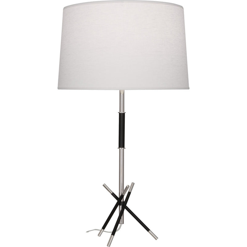 Robert Abbey S217 One Light Table Lamp, Polished Nickel w/Matte Black