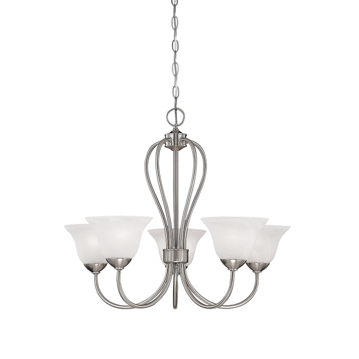 Millennium 75-SN Five Light Chandelier, Satin Nickel