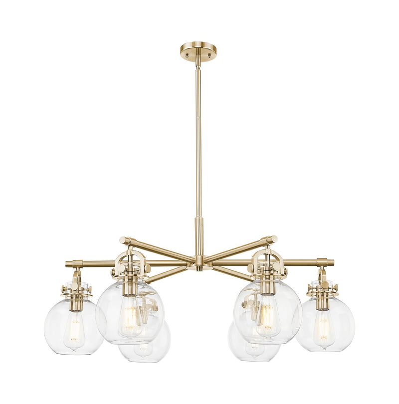 Innovations 410-6CR-CB-G410-7CL Six Light Chandelier, Champagne Bronze