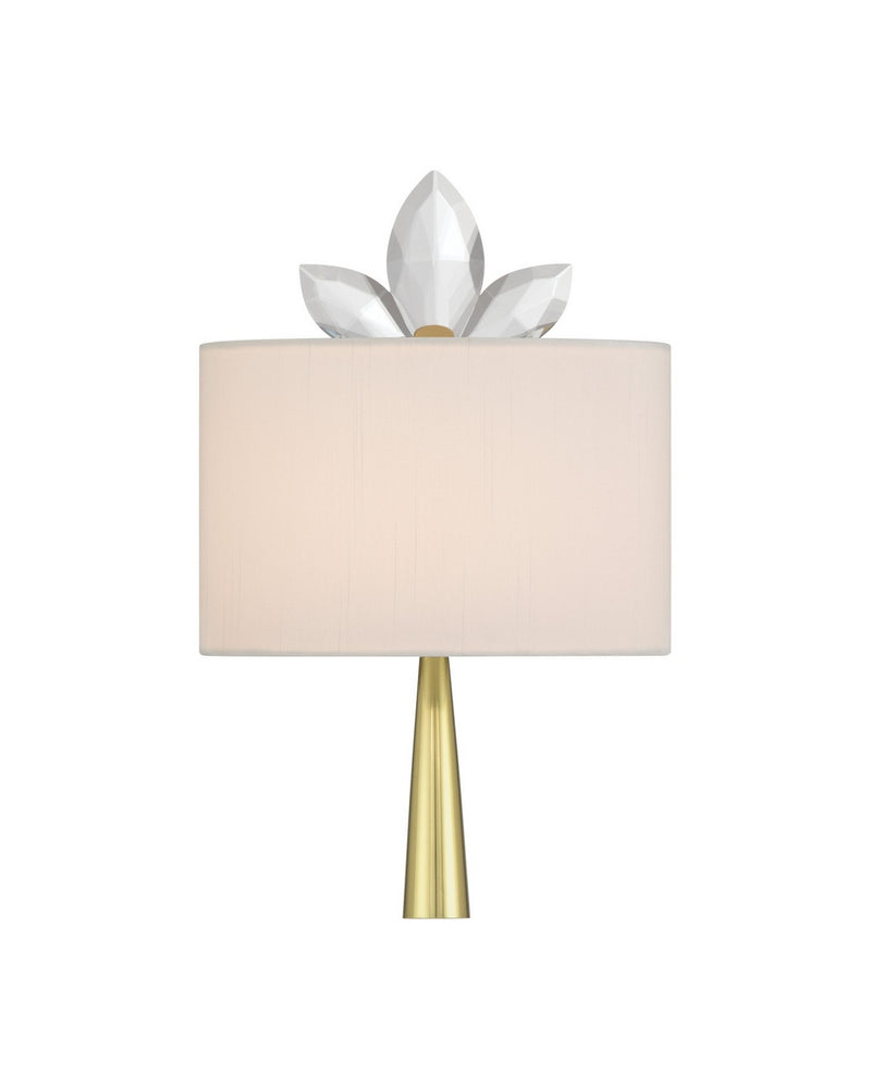 Currey and Company 5900-0061 One Light Wall Sconce, Clear/Brass