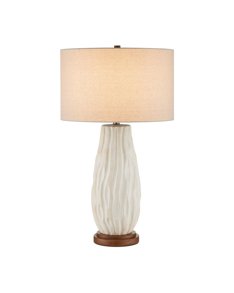 Currey and Company 6000-1050 One Light Table Lamp, Off-White/Natural