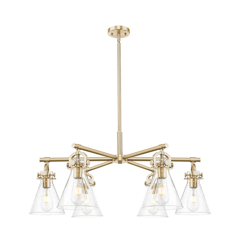 Innovations 410-6CR-CB-G411-7SDY Six Light Chandelier, Champagne Bronze