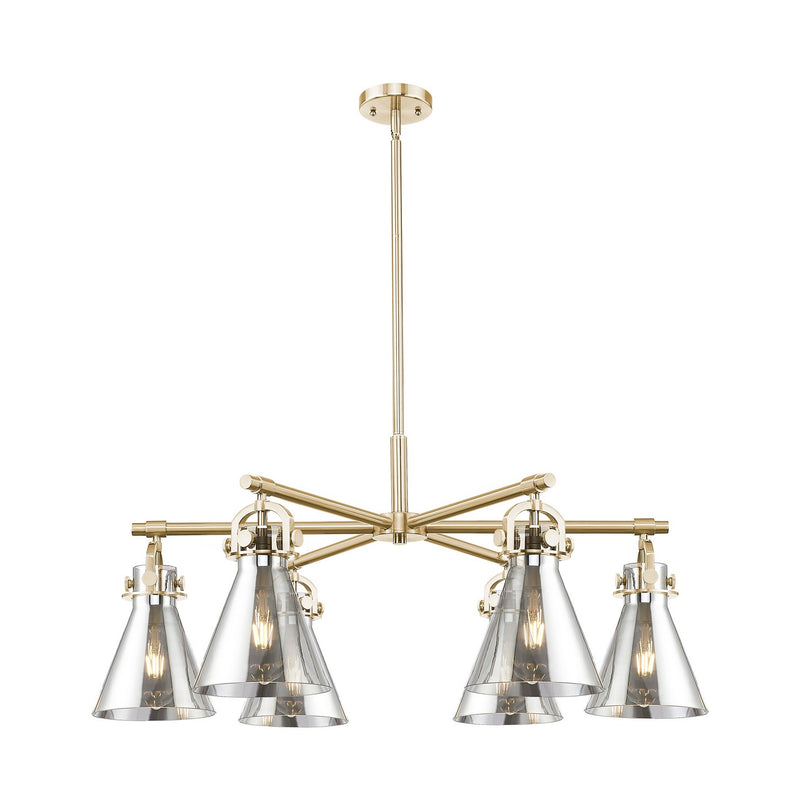 Innovations 410-6CR-CB-G411-7SM Six Light Chandelier, Champagne Bronze