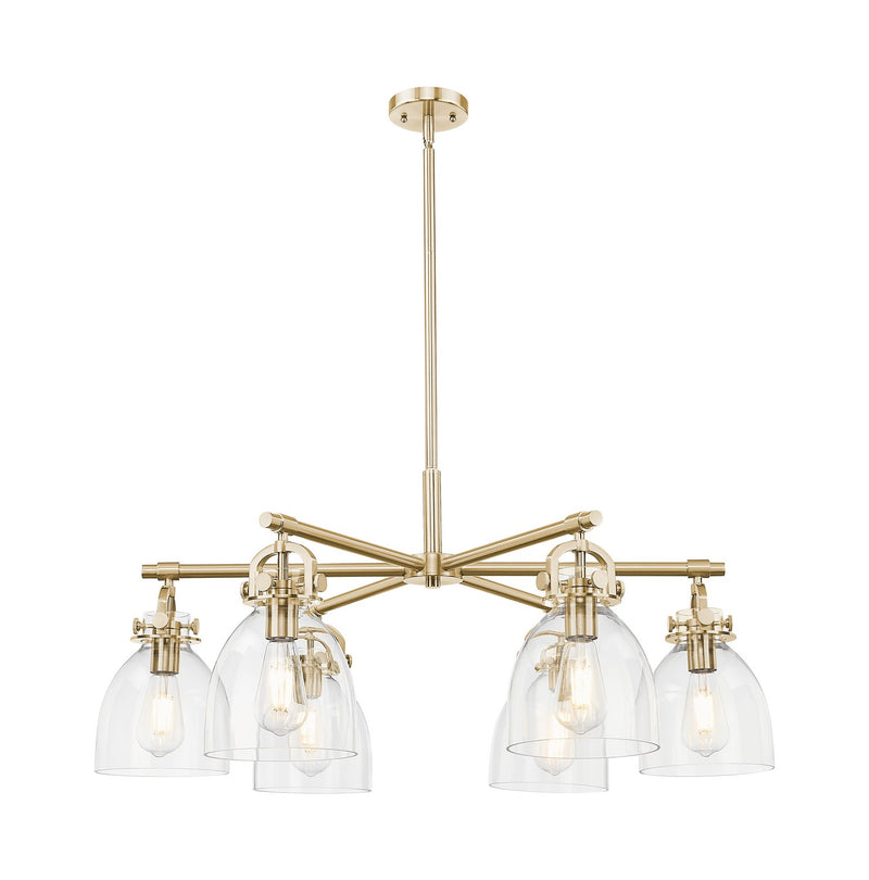 Innovations 410-6CR-CB-G412-7CL Six Light Chandelier, Champagne Bronze