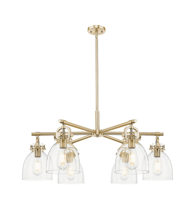 Innovations 410-6CR-CB-G412-7SDY Six Light Chandelier, Champagne Bronze