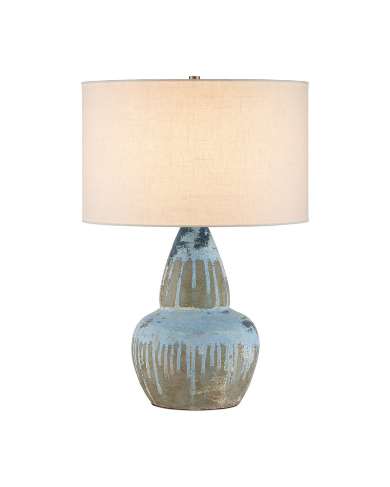 Currey and Company 6000-1054 One Light Table Lamp, Antique Blue Drip