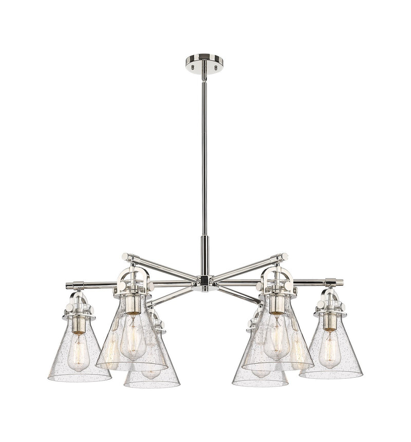 Innovations 410-6CR-PN-G411-7SDY Six Light Chandelier, Polished Nickel