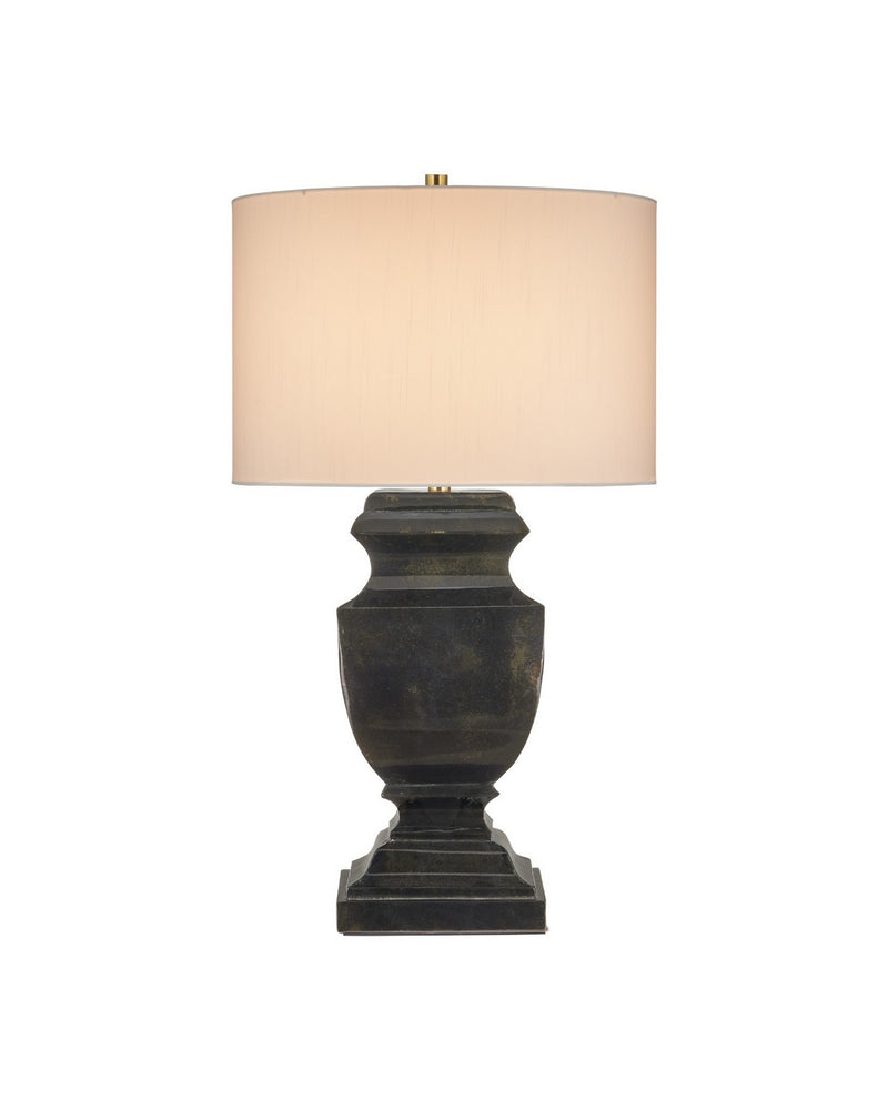 Currey and Company 6000-1061 One Light Table Lamp, Distressed Light Black