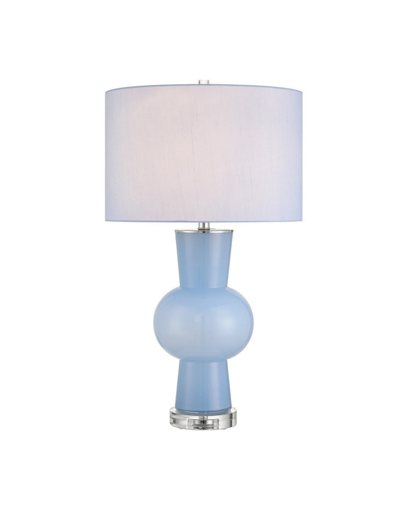 Currey and Company 6000-1072 One Light Table Lamp, Blue/Clear