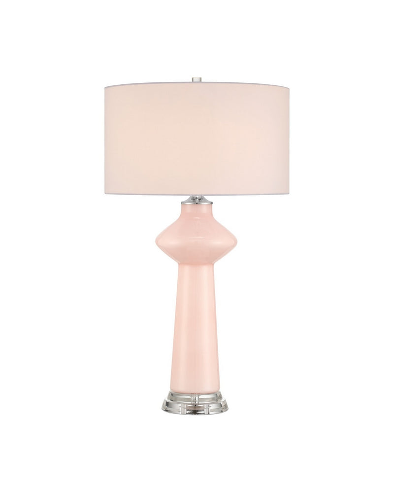 Currey and Company 6000-1073 One Light Table Lamp, Pink/Clear