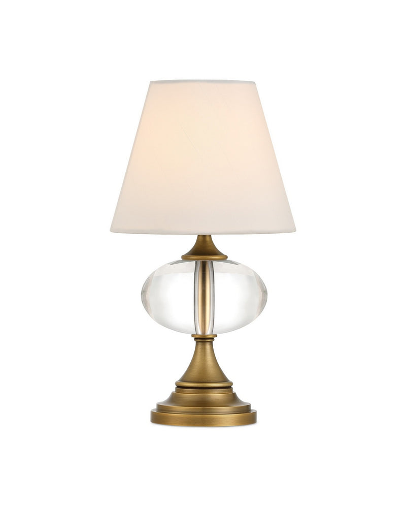 Currey and Company 6700-0018 LED Table Lamp, Clear/Polished Antique Brass