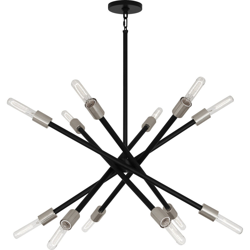 Robert Abbey S219 12 Light Chandelier, Polished Nickel w/Matte Black