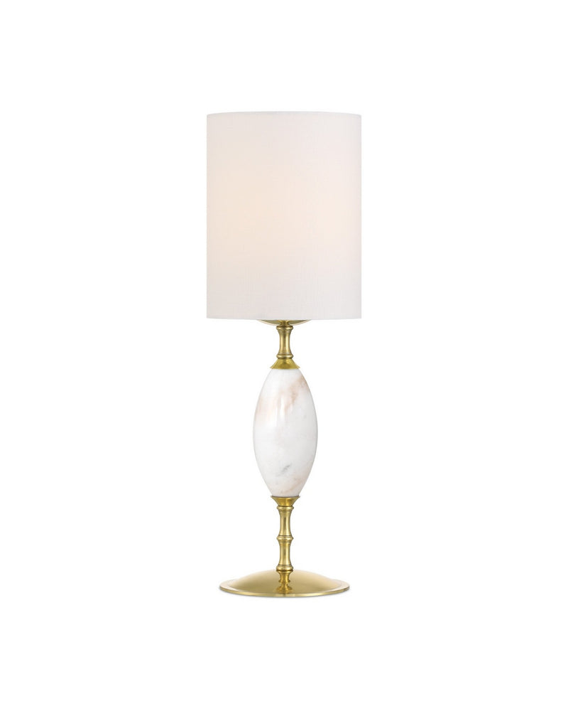 Currey and Company 6700-0021 LED Table Lamp, White/Brass