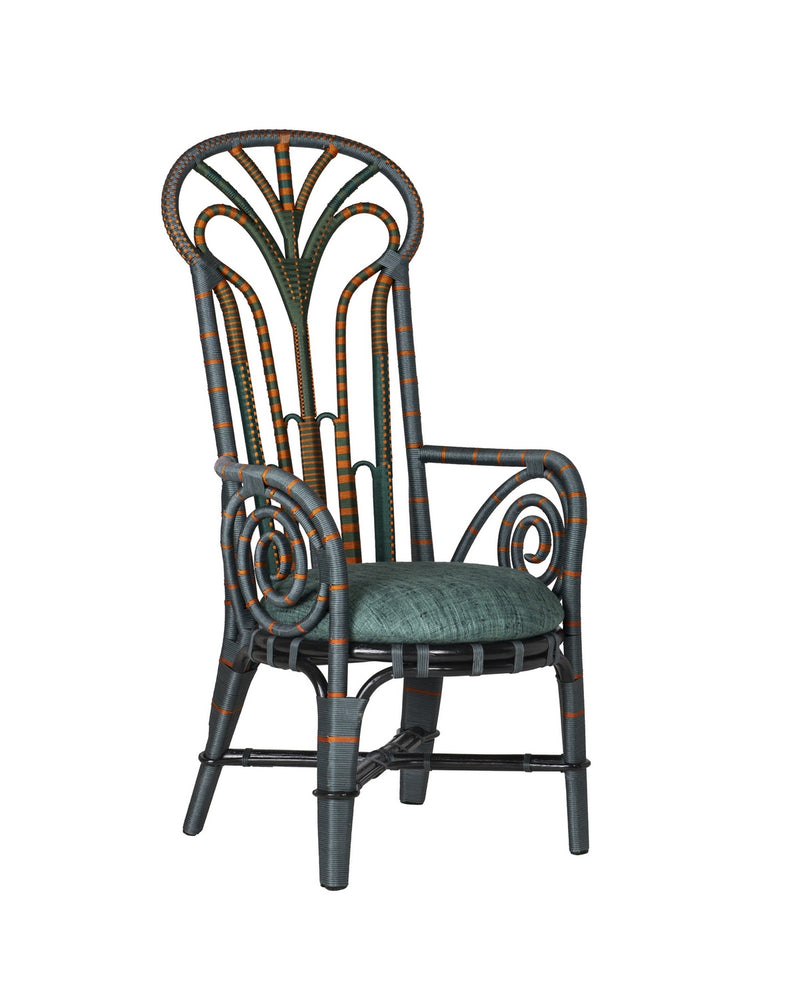 Currey and Company 7000-1052 Armchair, Green/Orange