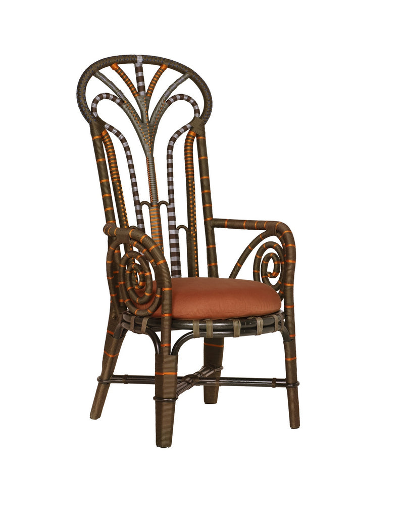 Currey and Company 7000-1062 Armchair, Brown/Orange