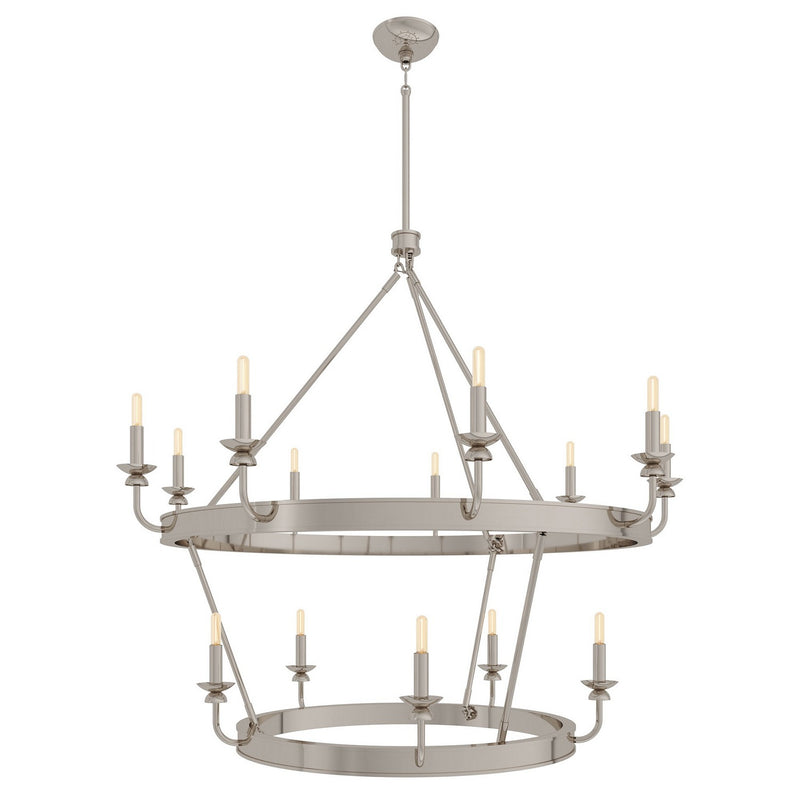 Robert Abbey S269 14 Light Chandelier, Polished Nickel