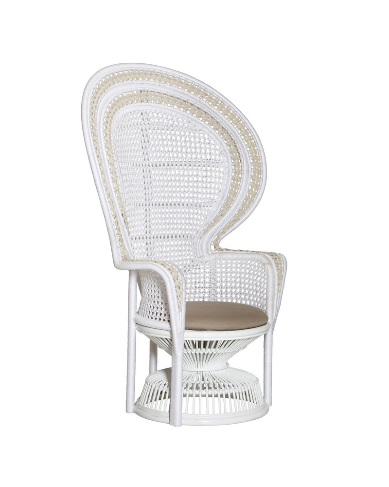 Currey and Company 7000-1072 Armchair, White/Natural