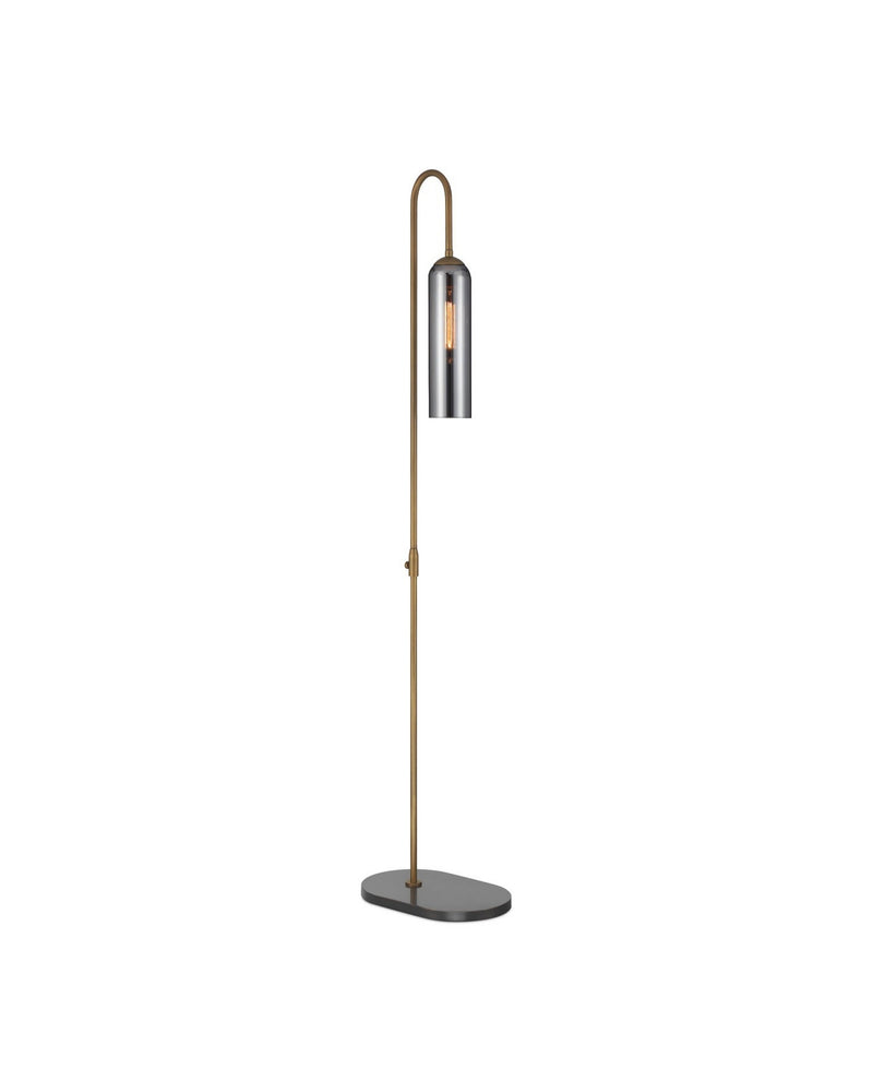 Currey and Company 8000-0170 LED Floor Lamp, Antique Brass/Oil Rubbed Bronze/Smoke