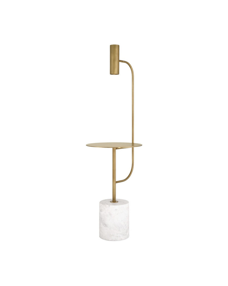 Currey and Company 8000-0173 LED Floor Lamp, Antique Brass/White