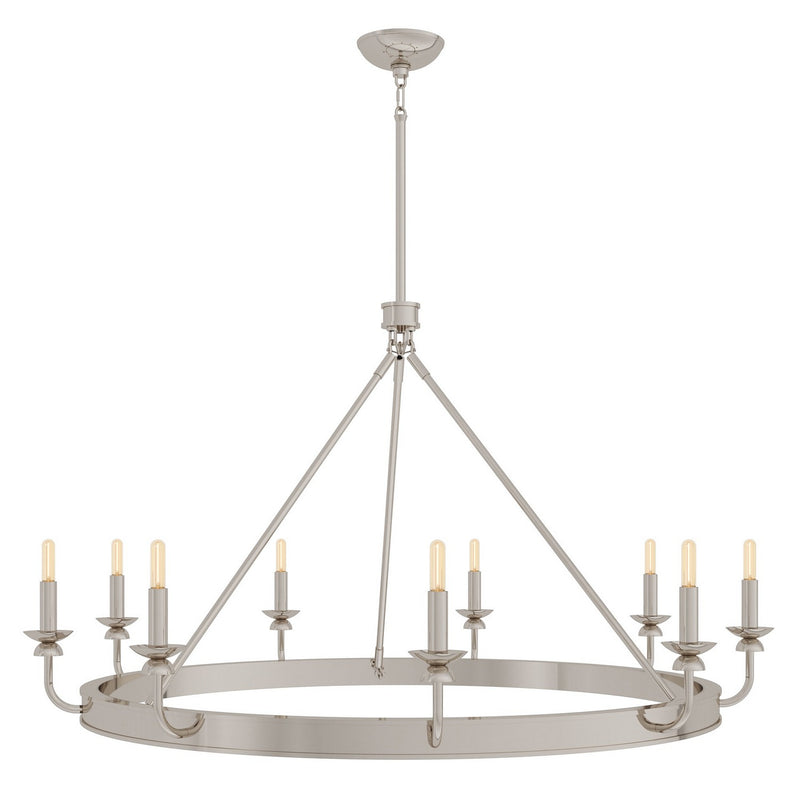 Robert Abbey S270 Nine Light Chandelier, Polished Nickel