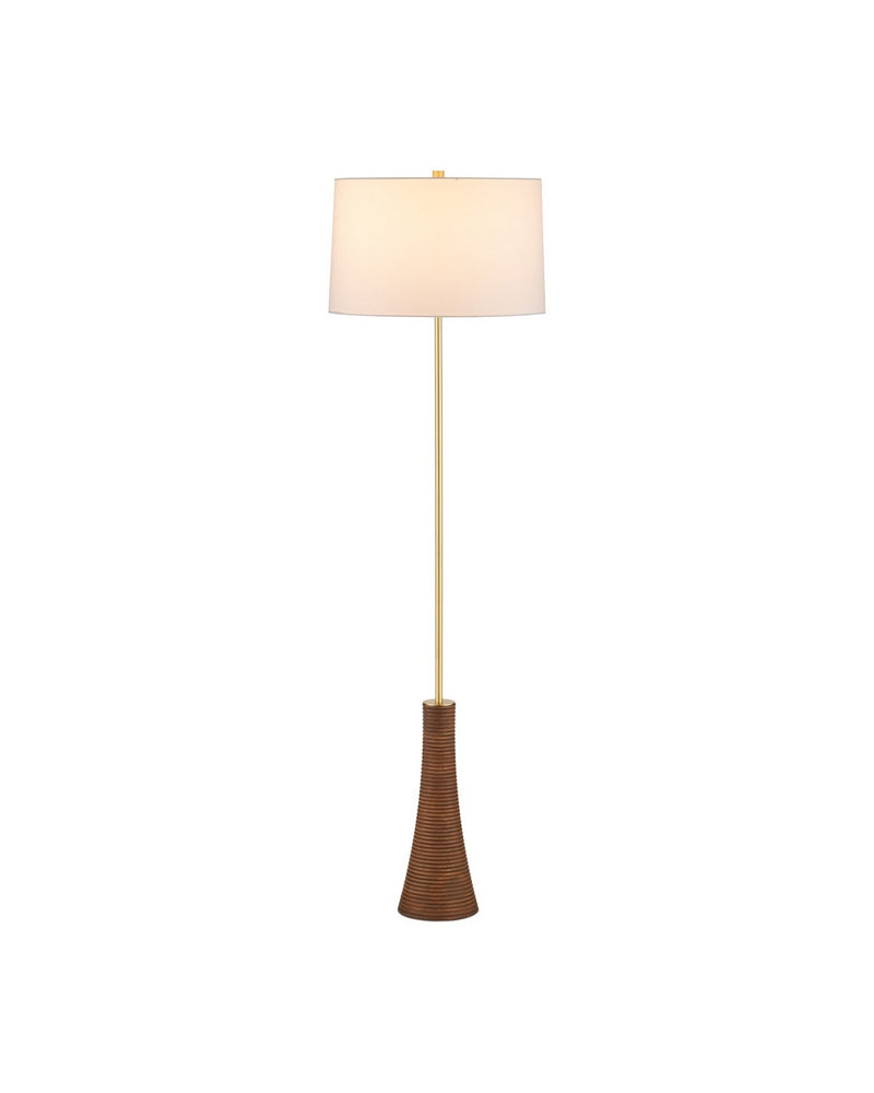 Currey and Company 8000-0175 One Light Floor Lamp, Natural/Brushed Brass