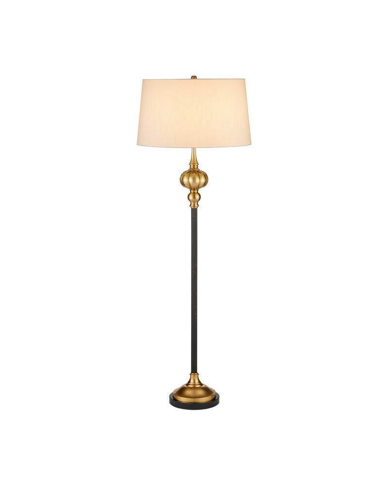 Currey and Company 8000-0176 One Light Floor Lamp, Bronze/Vintage Brass