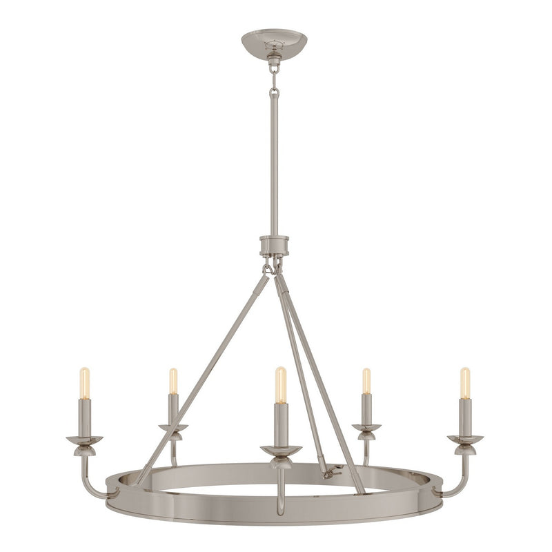 Robert Abbey S271 Five Light Chandelier, Polished Nickel