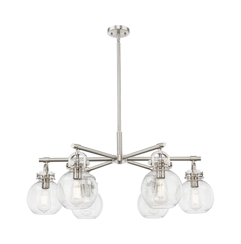 Innovations 410-6CR-SN-G410-7SDY Six Light Chandelier, Satin Nickel