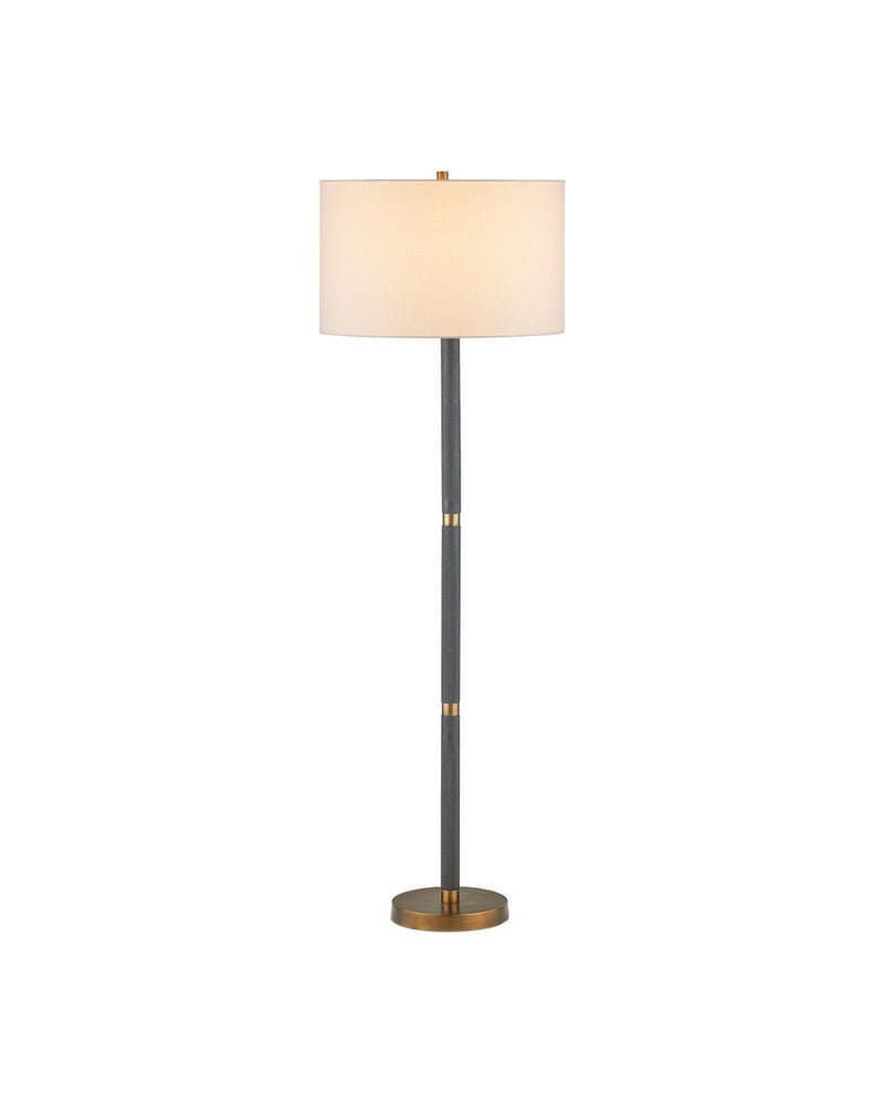 Currey and Company 8000-0181 One Light Floor Lamp, Brass Antique/Matte Black