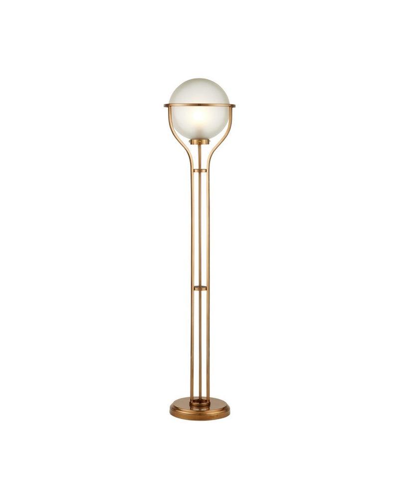 Currey and Company 8000-0182 One Light Floor Lamp, Metallic Champagne/Frosted