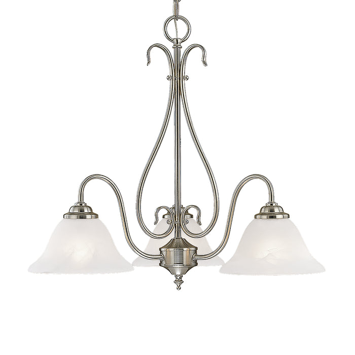 Millennium 793-SN Three Light Chandelier, Satin Nickel