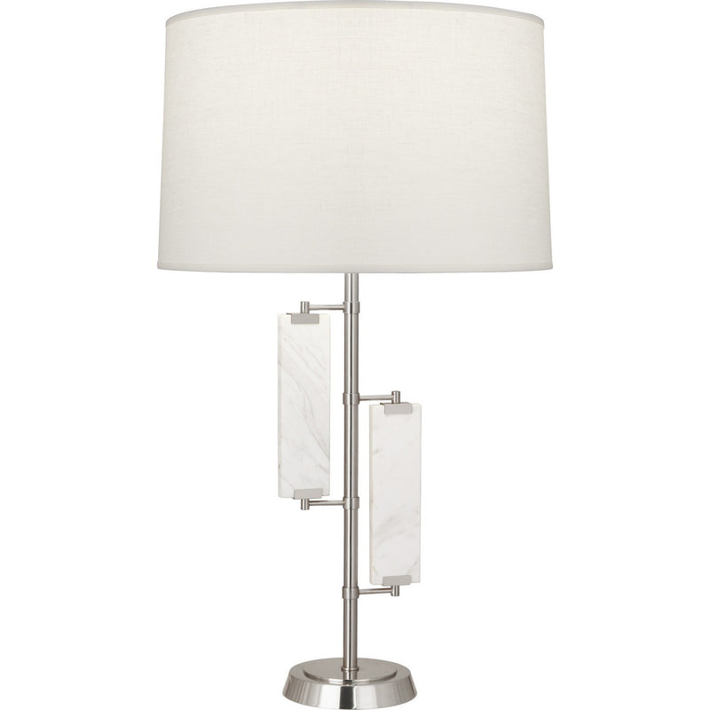 Robert Abbey S455 One Light Table Lamp, Polished Nickel w/ Marble