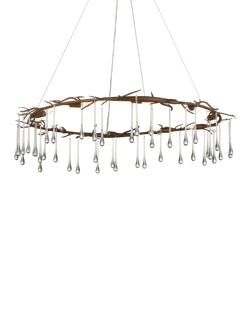 Currey and Company 9000-1333 Ten Light Chandelier, Rhine Gold/Clear