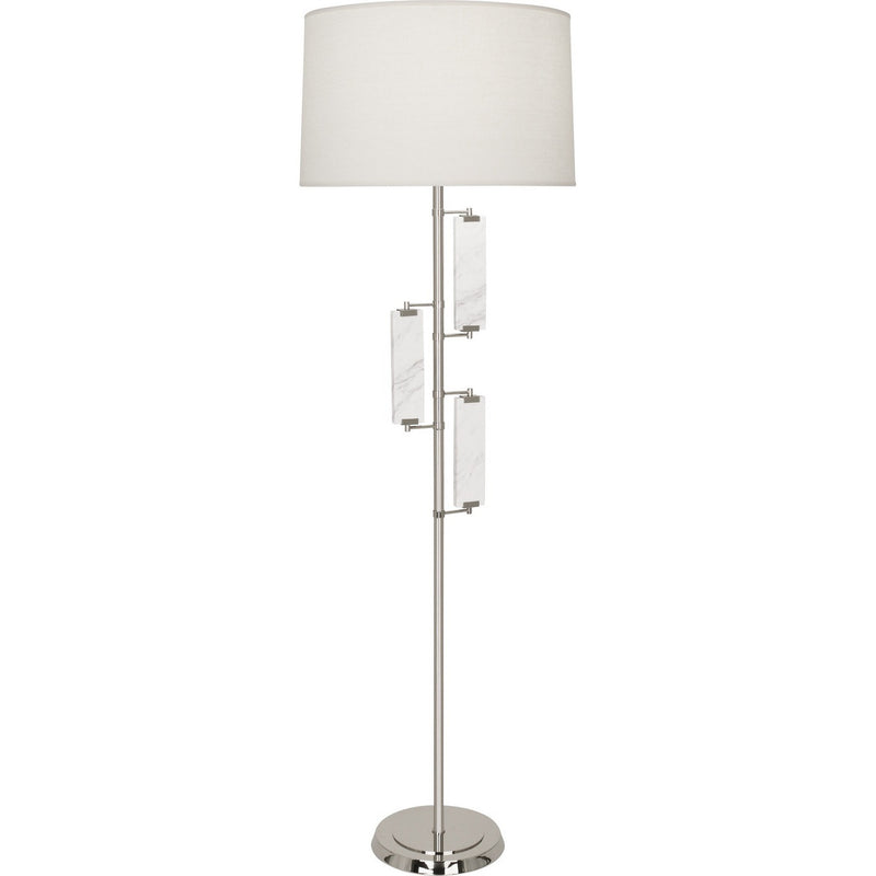 Robert Abbey S456 One Light Floor Lamp, Polished Nickel w/ Marble