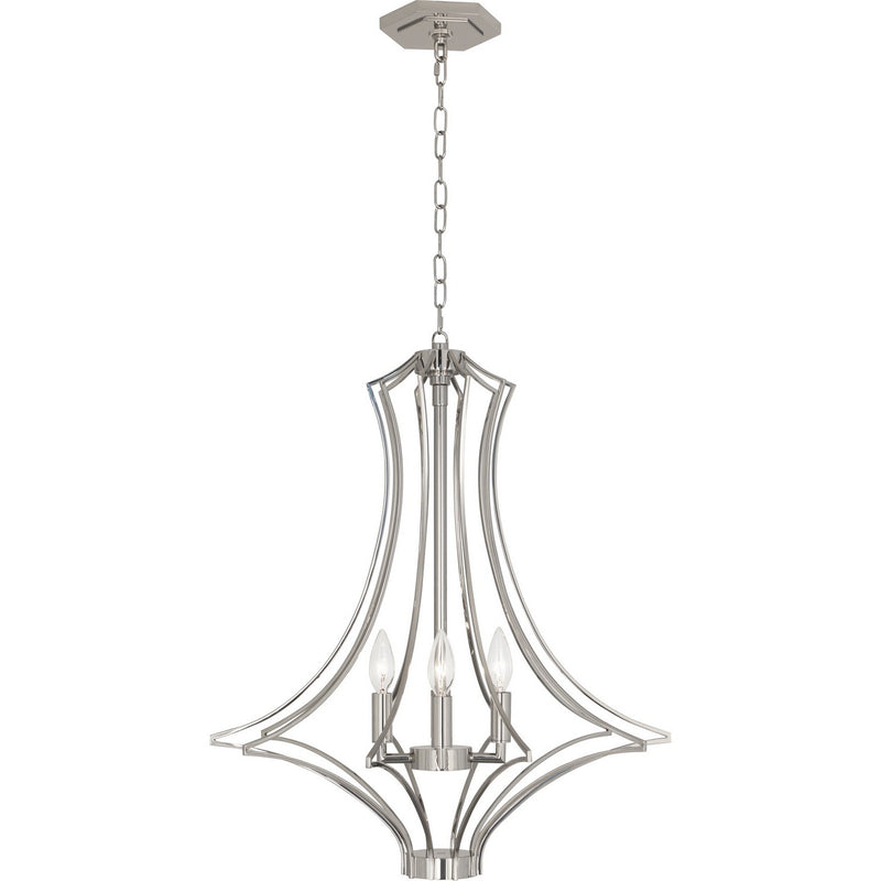 Robert Abbey S467 Four Light Chandelier, Polished Nickel