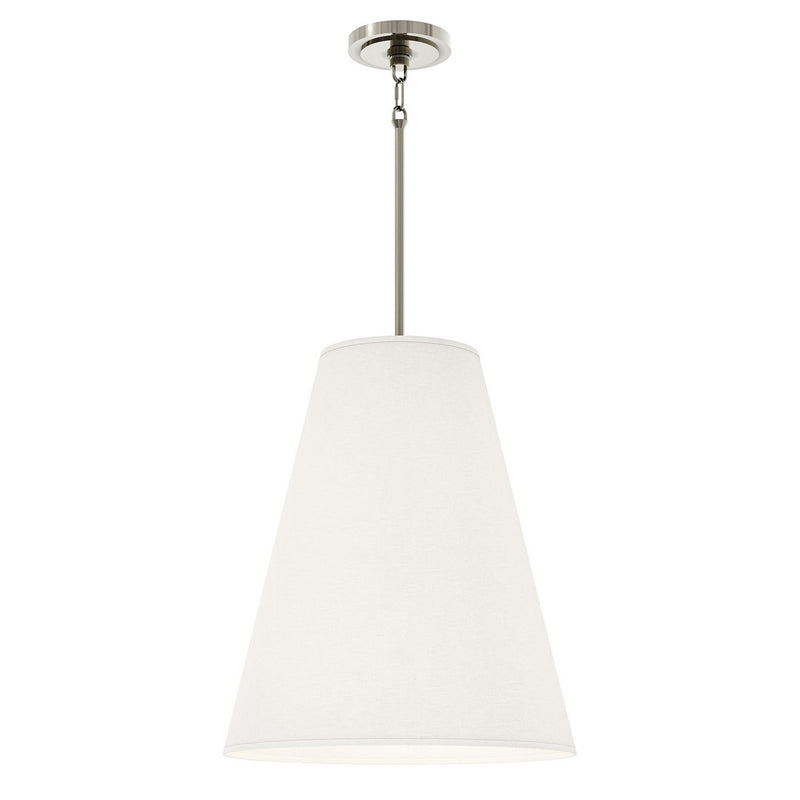 Robert Abbey S494 Four Light Pendant, Shannon Oyster Fabric w/Polished Nickel