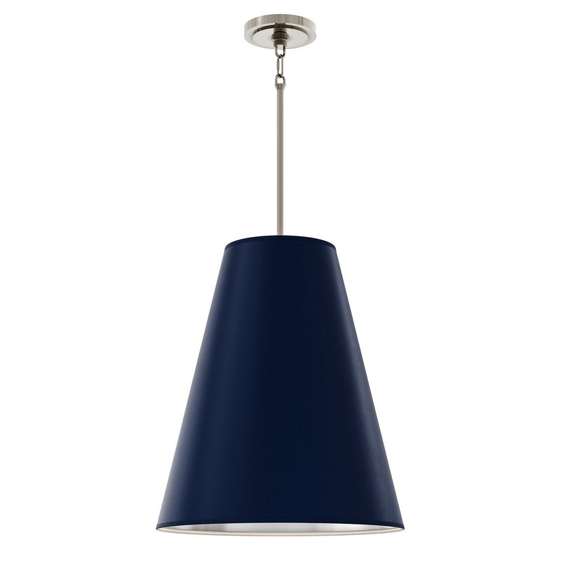 Robert Abbey S494MMB Four Light Pendant, Matte Midnight Blue, Silver Painted w/Polished Nickel