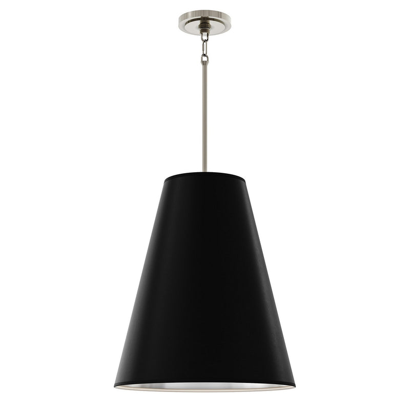 Robert Abbey S494MOS Four Light Pendant, Matte Obsidian, Silver Painted w/Polished Nickel