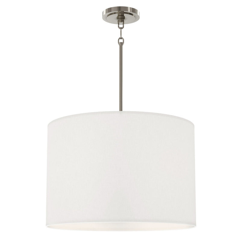 Robert Abbey S496 Four Light Pendant, Shannon Oyster Fabric w/Polished Nickel