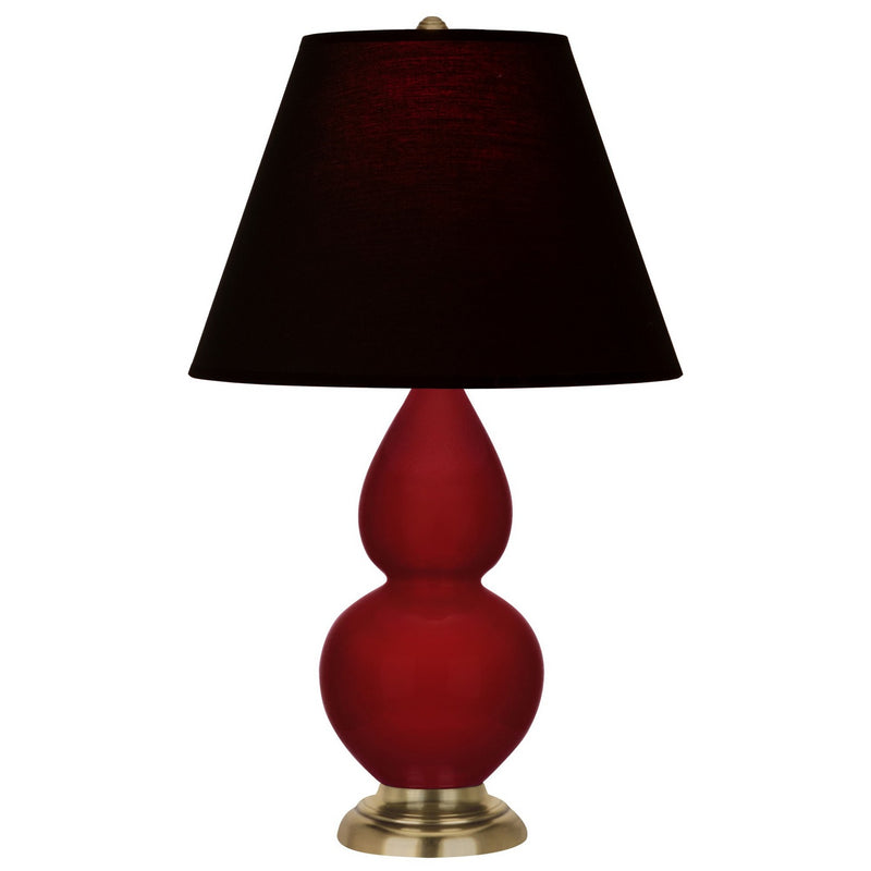 Robert Abbey SA10K One Light Accent Lamp, Sangria Glazed Ceramic w/Antique Natural Brass