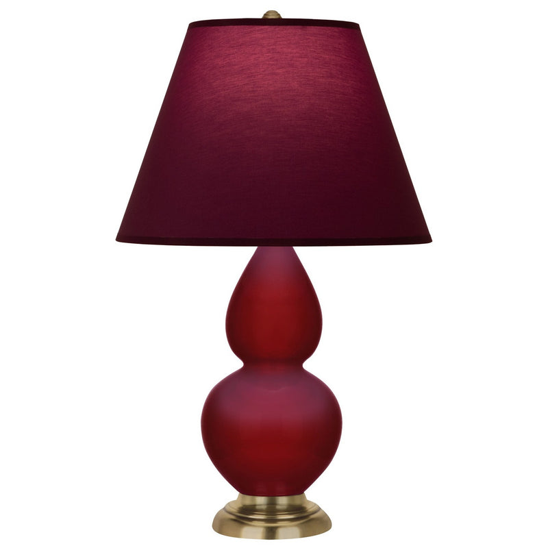 Robert Abbey SA10P One Light Accent Lamp, Sangria Glazed Ceramic w/Antique Natural Brass