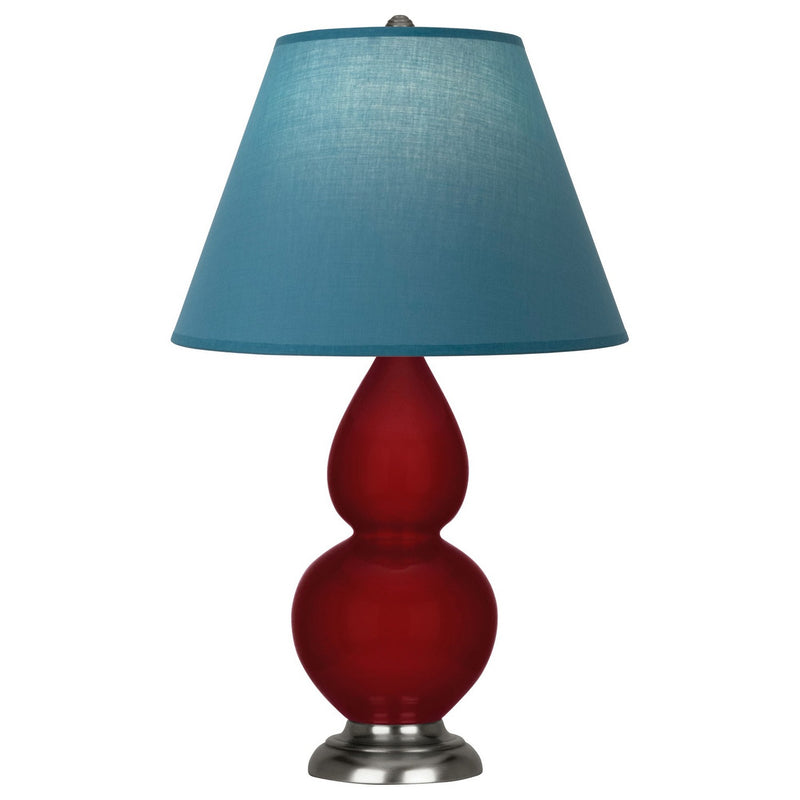 Robert Abbey SA12B One Light Accent Lamp, Sangria Glazed Ceramic w/Antique Silver