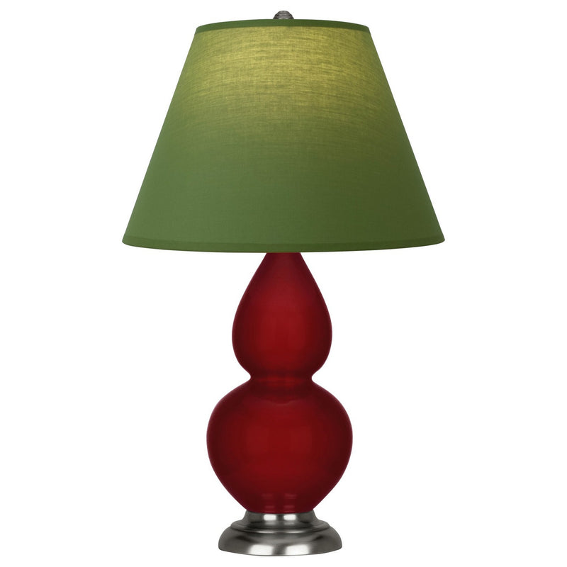 Robert Abbey SA12G One Light Accent Lamp, Sangria Glazed Ceramic w/Antique Silver
