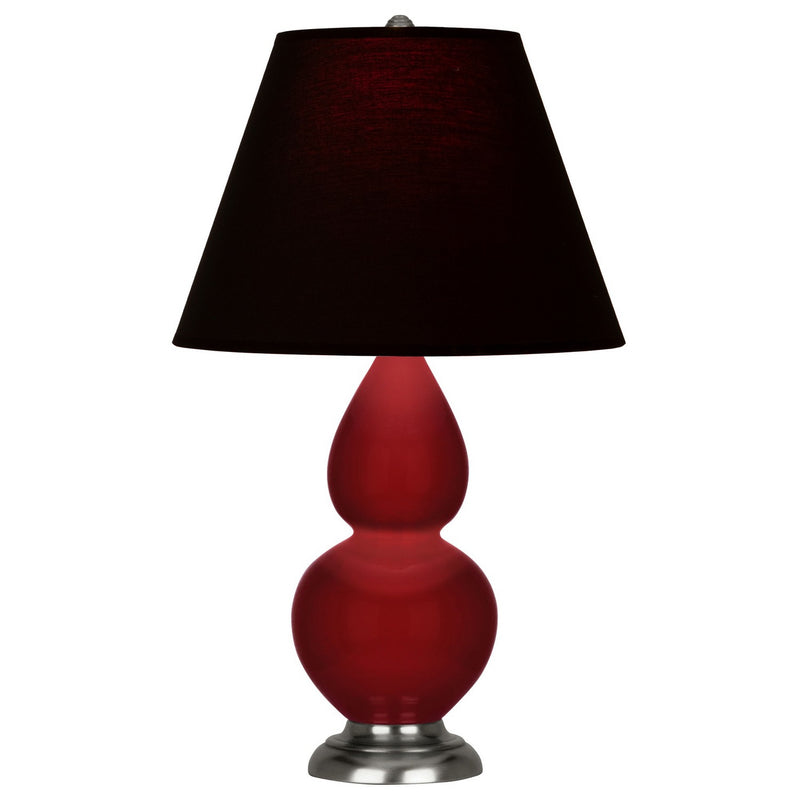 Robert Abbey SA12K One Light Accent Lamp, Sangria Glazed Ceramic w/Antique Silver